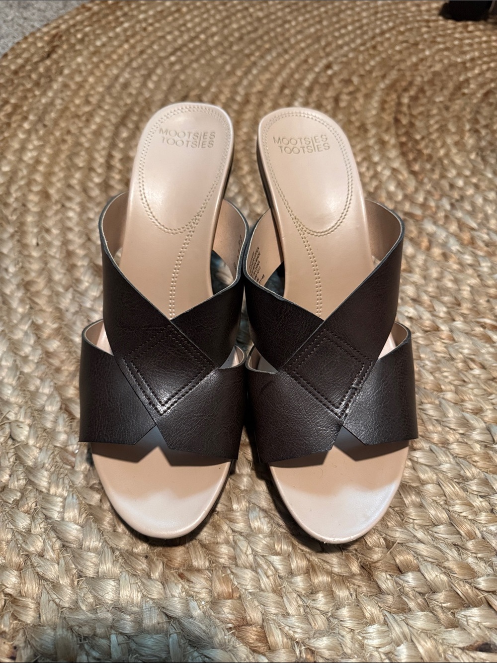 Women’s Brown Sandals Wood Block Heel 8.5M